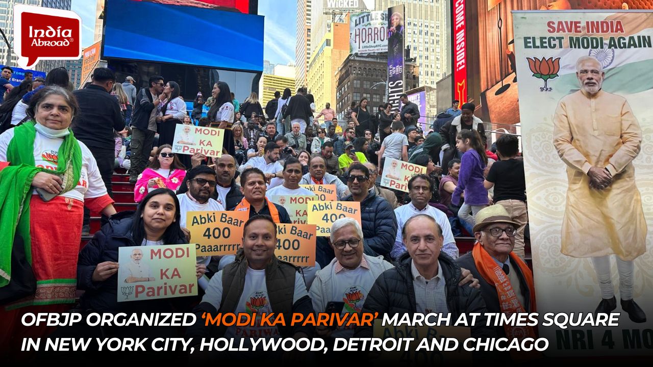 OFBJP Organized 'Modi Ka Parivar' March at Times Square in New York City, Hollywood, Detroit, Chicago